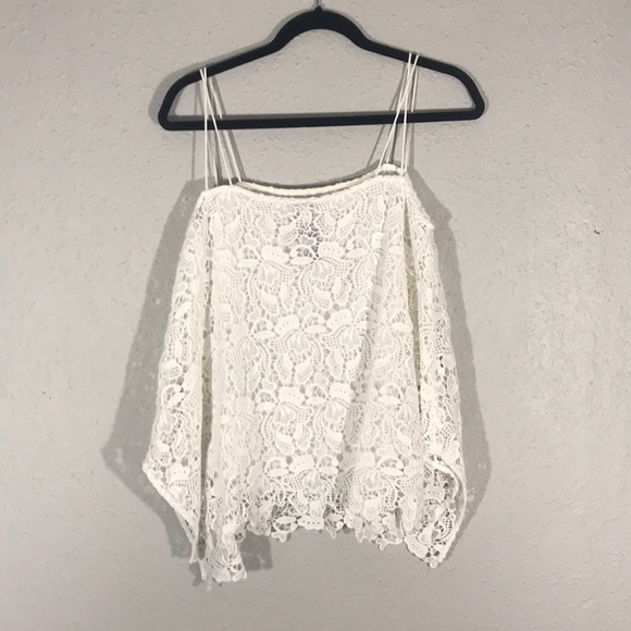 Chico’s Black Label White Lace Spaghetti Strap Top - Picture 4 of 10